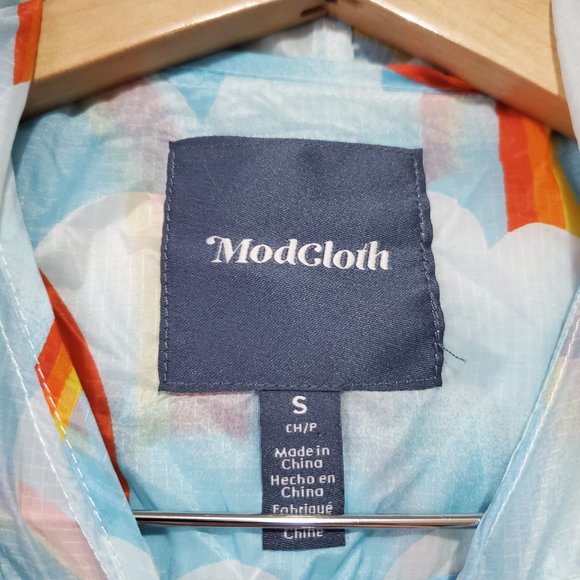 MODCLOTH / S / Women's Mind At Ease Lightweight Rainbow Print Windbreaker Jacket - Picture 7 of 9